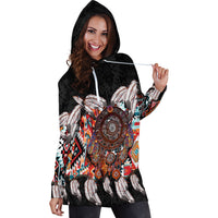 Native American Hoodie Dress Native Patterns Dreamcatcher LT6 - Wonder Print Shop
