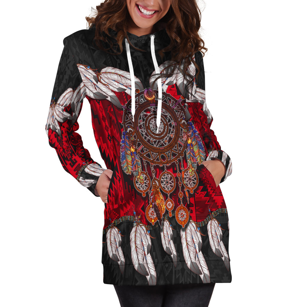 Native American Hoodie Dress Native Dreamcatcher LT6 - Wonder Print Shop