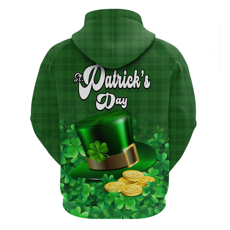 St Patricks Day Hoodie Green Leprechaun Hat With Clover Leaf No2 - Wonder Print Shop