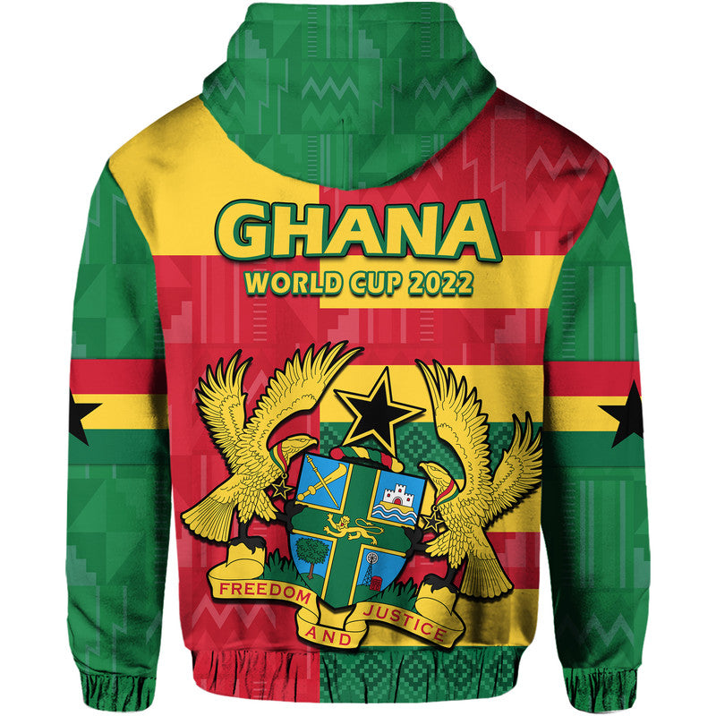 Ghana Football Flag Color Mixed Kente Pattern Hoodie - Wonder Print Shop