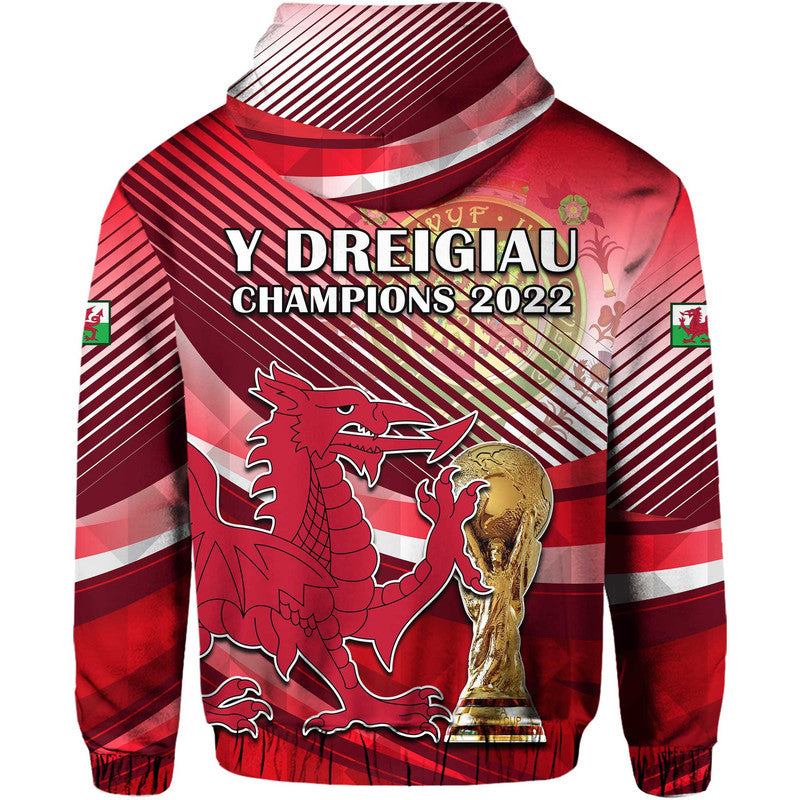 Wales Football Champions Qatar 2022 Sport Style Hoodie Red - Wonder Print Shop