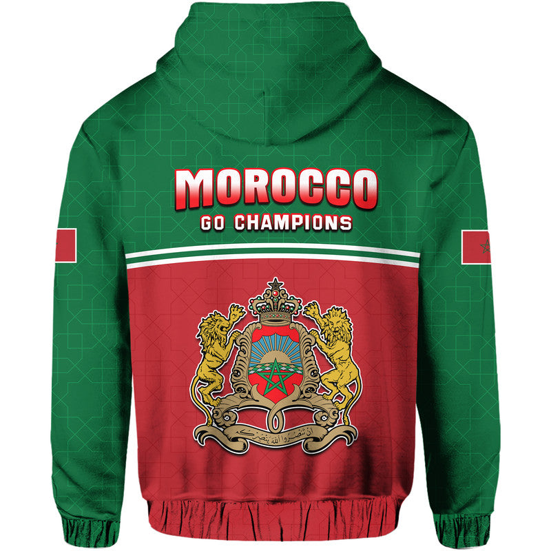 Morocco Football Geometric Halftone Pattern Zip Up And Pullover Hoodie - Wonder Print Shop