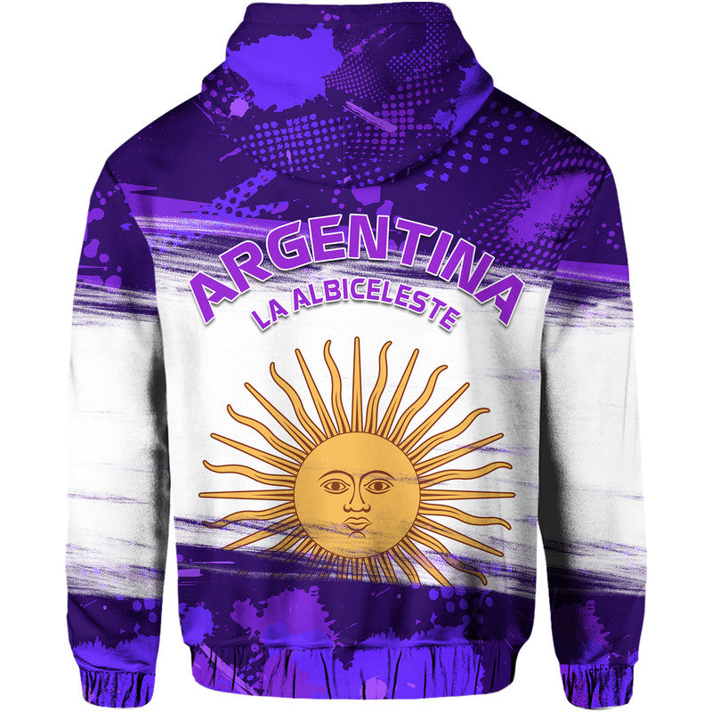 Argentina Sol de Mayo La Albiceleste Flag Style Hoodie Purple - Wonder Print Shop
