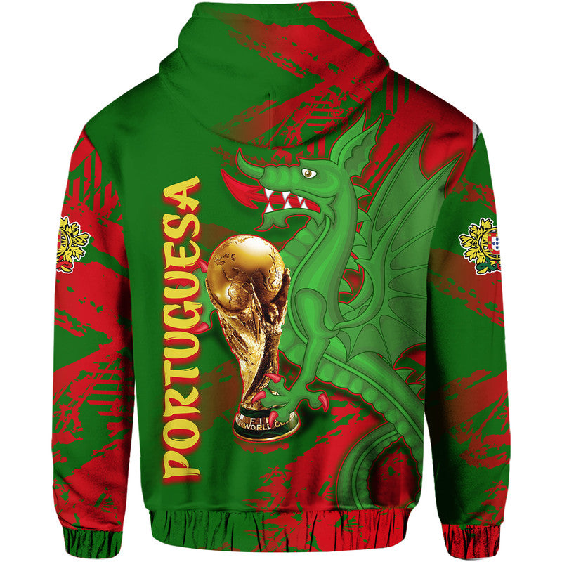 Portugal Football Hoodie Dragon of Royal Arms During The Reign of Queen Maria II - Wonder Print Shop