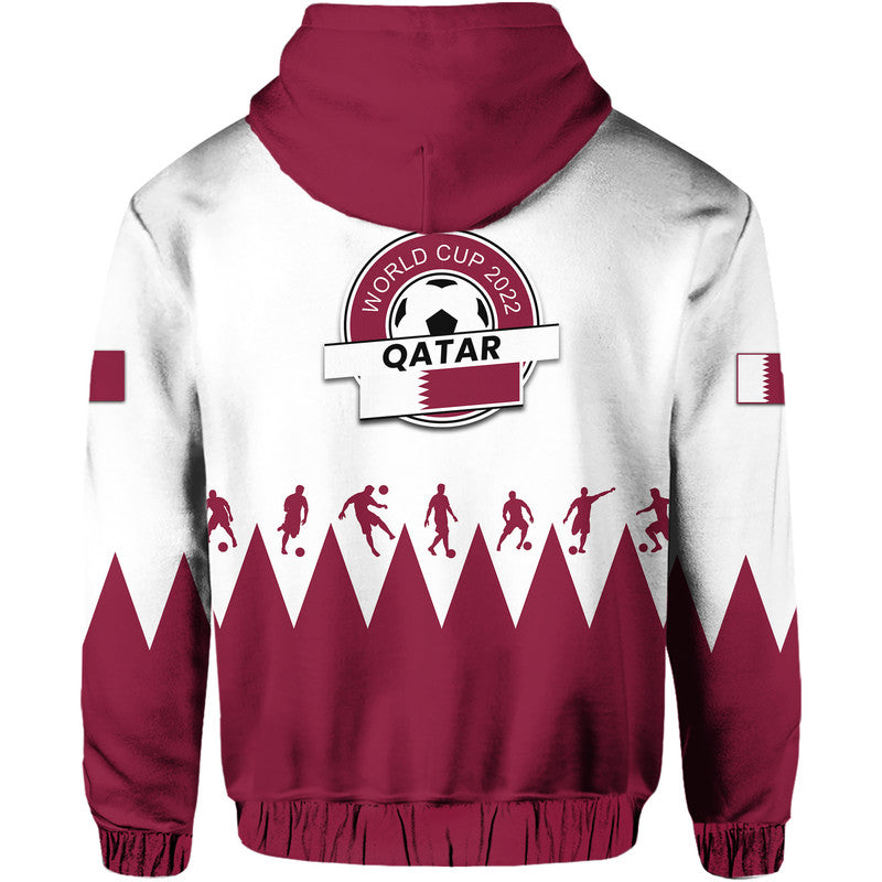 Qatar WC 2022 Flag Style Hoodie The Maroon Football Player - Wonder Print Shop