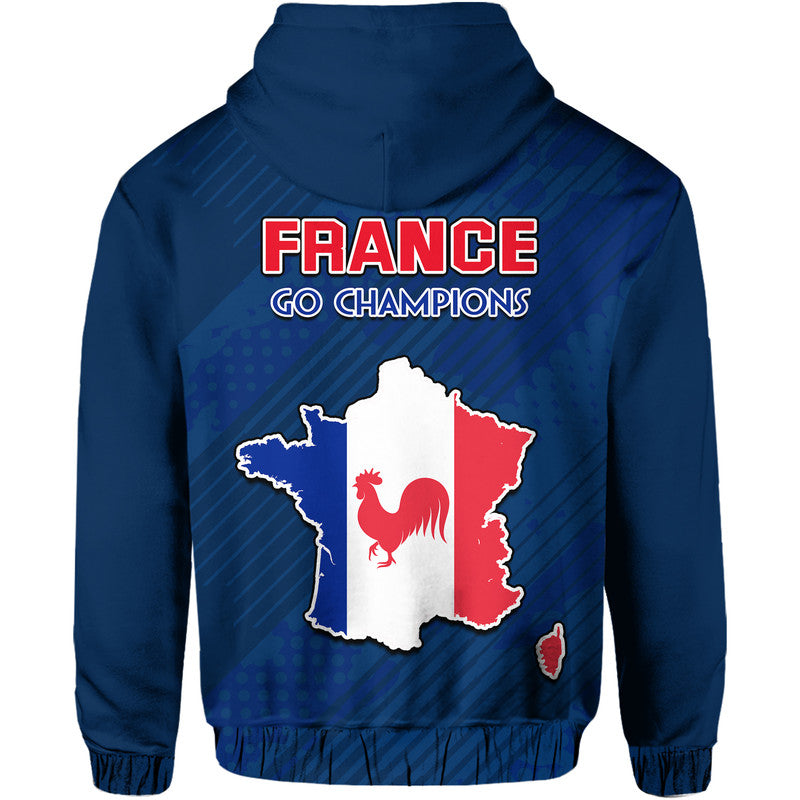France Football 2022 With Flag Map Hoodie - Wonder Print Shop