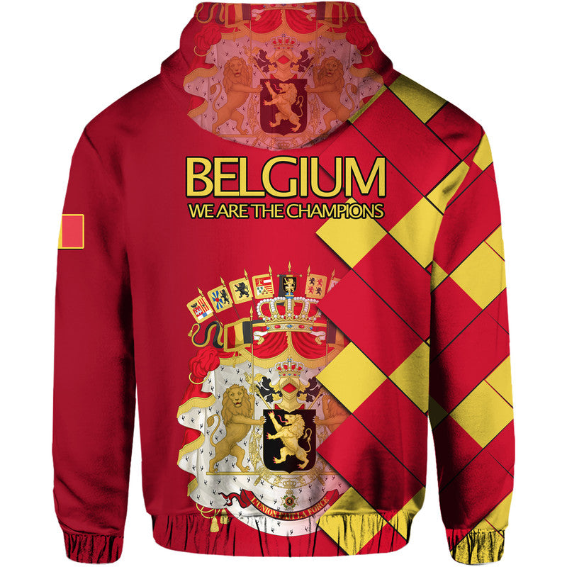 Belgium Football Hoodie Great Champions with Coat of Arms - Wonder Print Shop