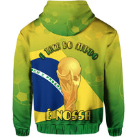 Brazil Football Champions Flag With Soccer Ball Hoodie - Wonder Print Shop