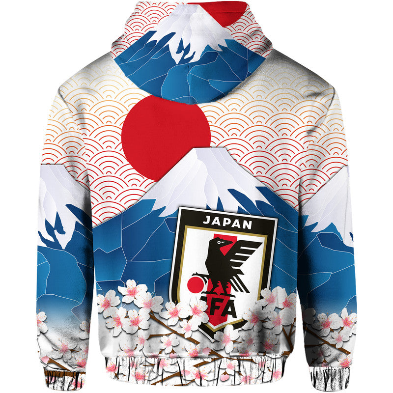 Japan Football Mount Fuji Sakura Sunset Zip Up And Pullover Hoodie - Wonder Print Shop