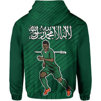 Saudi Arabia Football with Flag Background Hoodie - Wonder Print Shop