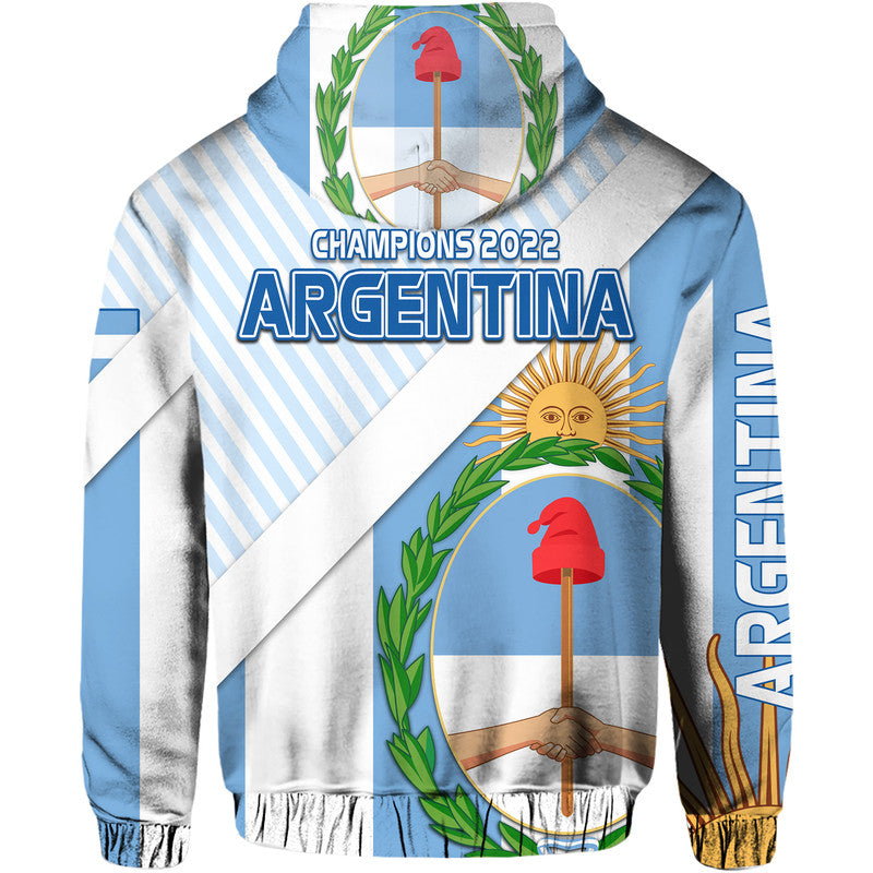 Argentina Champions Football 2022 Hoodie La Albiceleste Sol de Mayo - Wonder Print Shop