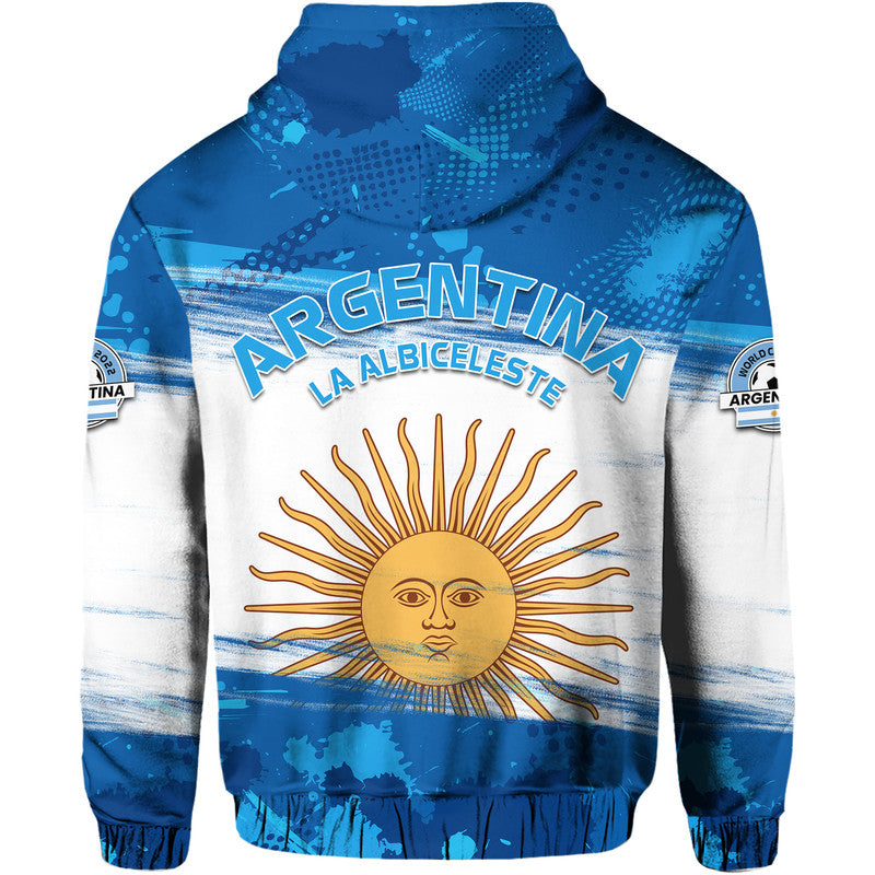 Argentina Sol de Mayo La Albiceleste Flag Style Hoodie Blue - Wonder Print Shop
