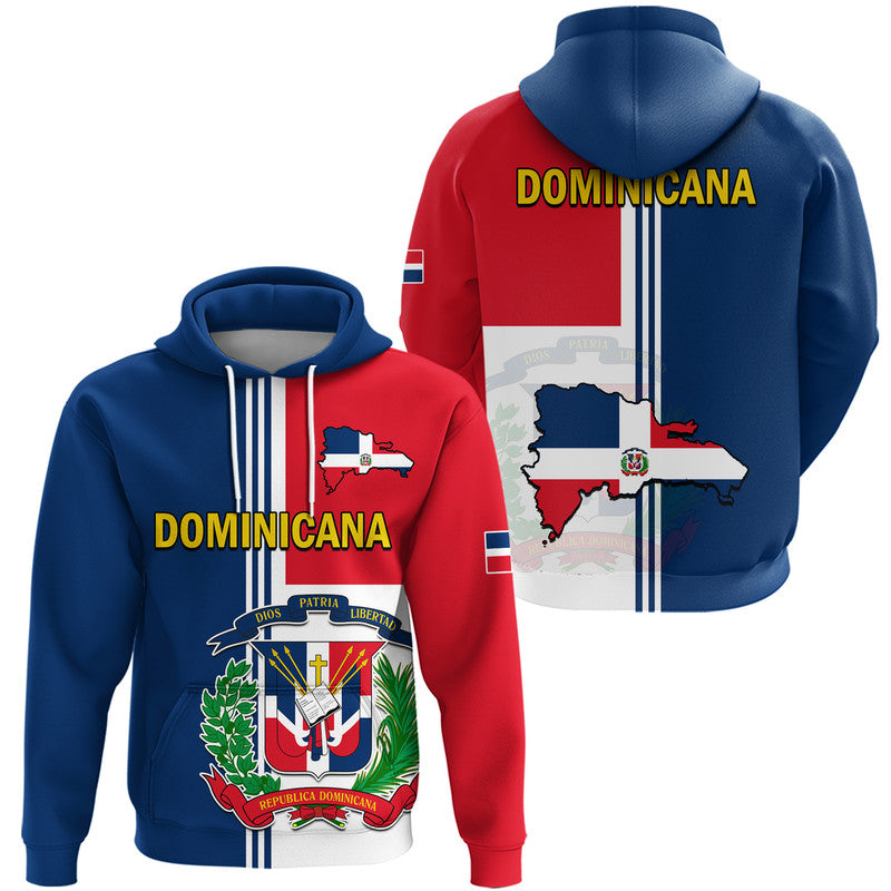 Dominican Republic Hoodie Coat Of Arms And Flag Map - Wonder Print Shop