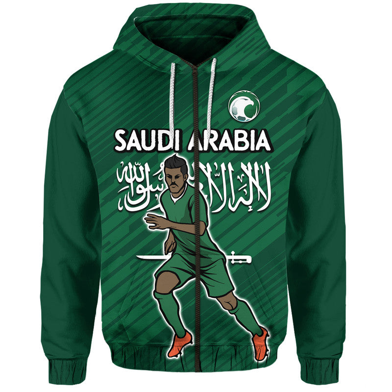 Saudi Arabia Football with Flag Background Hoodie - Wonder Print Shop