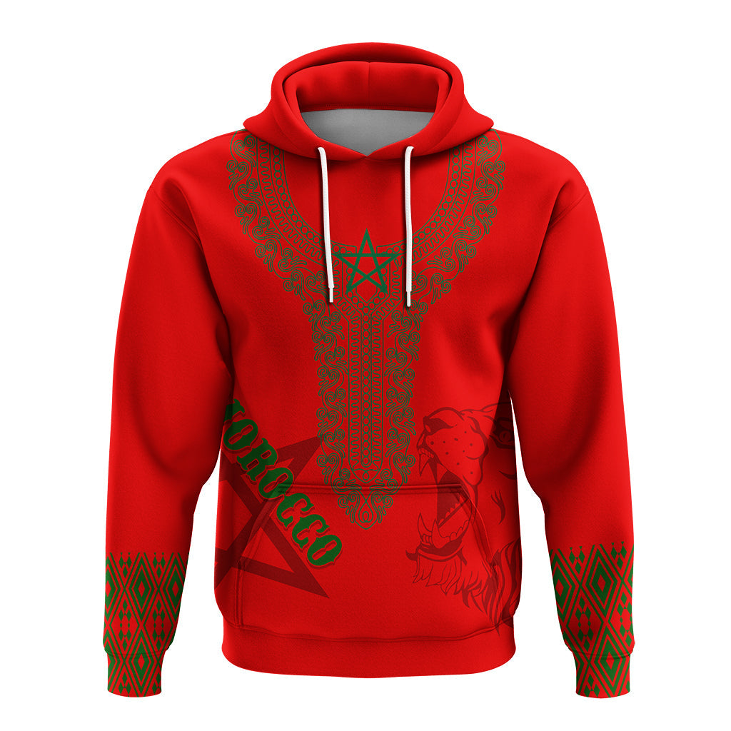 Custom Morocco Soccer Football 2022 Hoodie Kaftan Style - Wonder Print Shop