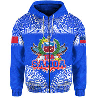 Custom Toa Samoa Polynesian Rugby Hoodie Samoan Flag Blue Color - Wonder Print Shop