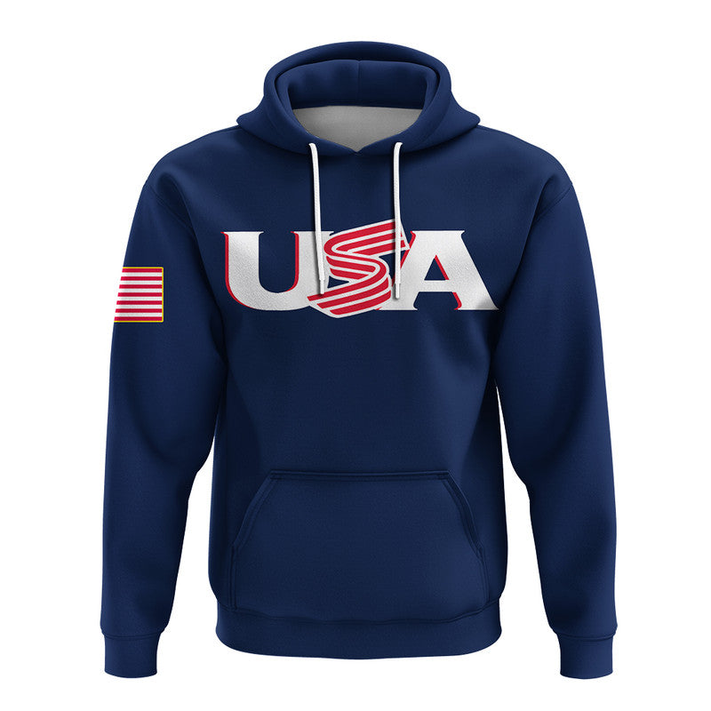 Custom Baseball 2023 USA Hoodie Blue Style LT6 - Wonder Print Shop