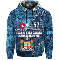 52nd Anniversary Fiji Hoodie Siga Ni Bula Galala Marautaki O Viti - Wonder Print Shop