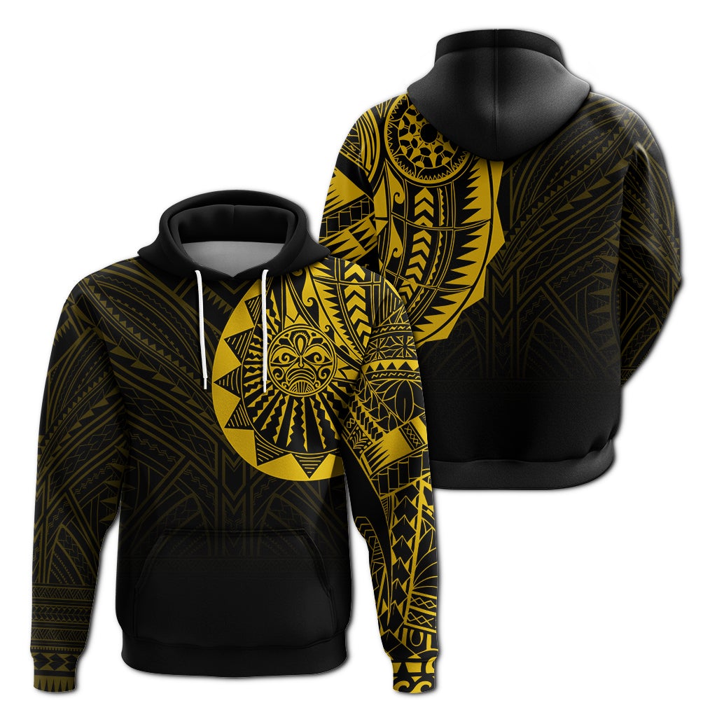 Polynesian Full Sleeve Tattoo Hoodie Gold Vibes - Wonder Print Shop