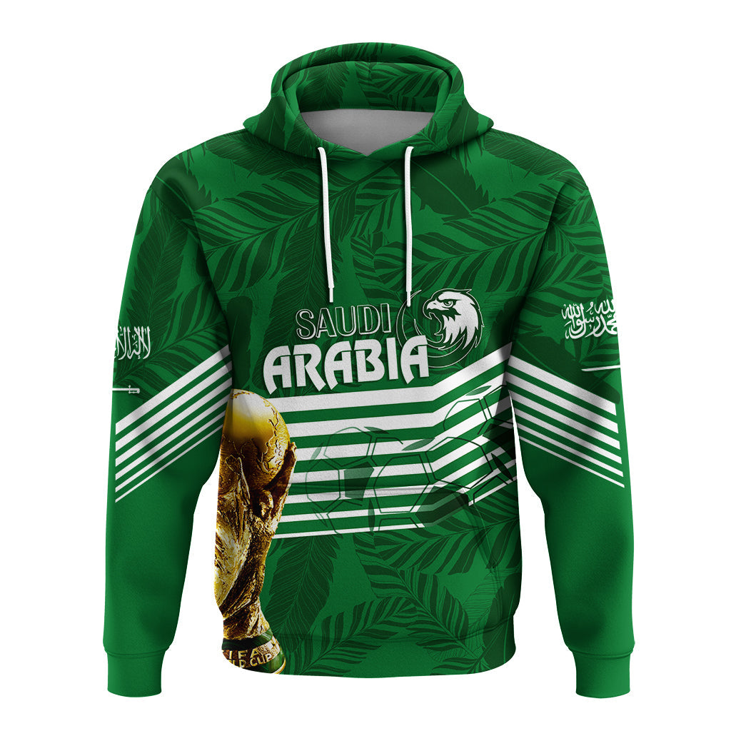 Custom Saudi Arabia Football 2022 Hoodie Green Falcons - Wonder Print Shop