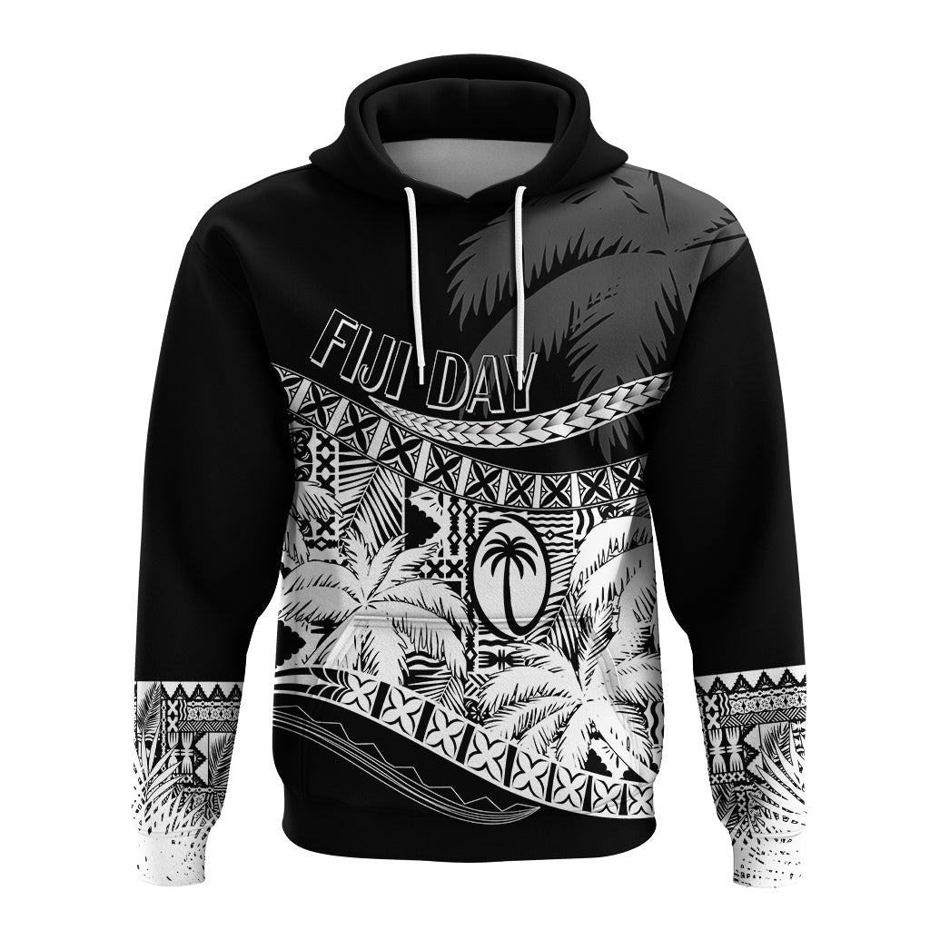 Custom Fiji Day Hoodie Flying Fijians Masi Kesa Style - Black - Wonder Print Shop