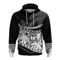 Custom Fiji Day Hoodie Flying Fijians Masi Kesa Style - Black - Wonder Print Shop