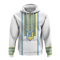 Ukraine Folk Patterns Hoodie Unity Day - White - Wonder Print Shop