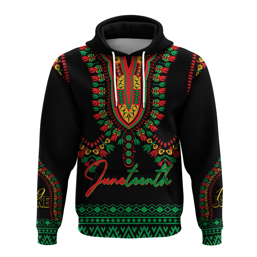 Juneteenth Dashiki Personalised Hoodie Freedom United Pan African Flag - Wonder Print Shop