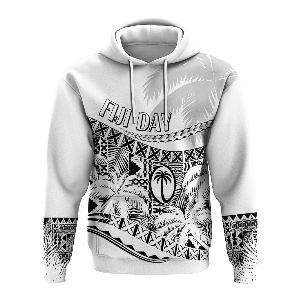 Custom Fiji Day Hoodie Flying Fijians Masi Kesa Style - White - Wonder Print Shop