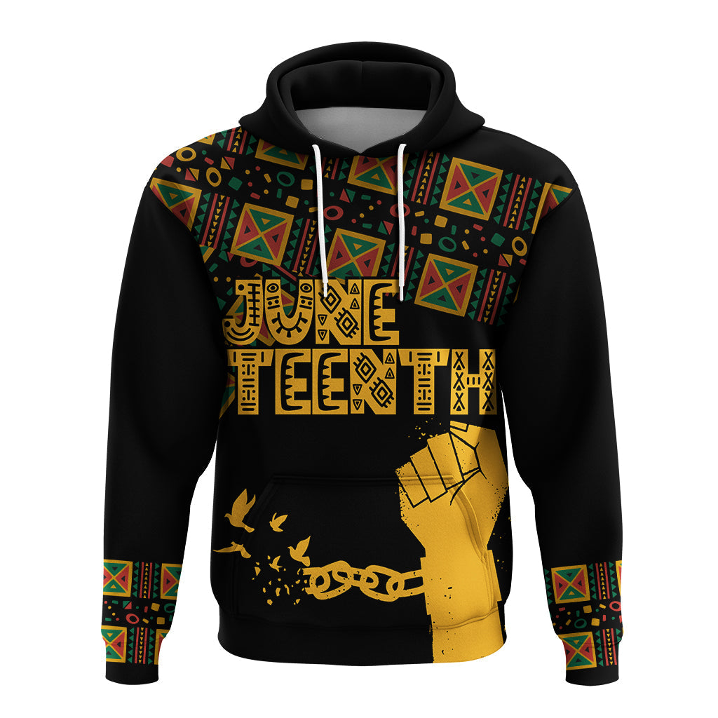 Juneteenth Tribal Pattern Hoodie Freedom Day - Wonder Print Shop