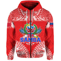 Toa Samoa Polynesian Rugby Hoodie Samoan Flag Red Color - Wonder Print Shop