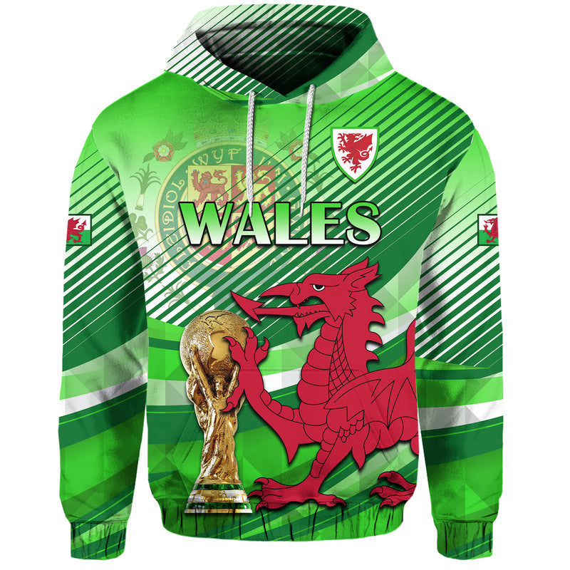 custom-personalised-wales-football-champions-qatar-2022-sport-style-zip-up-and-pullover-hoodie-green