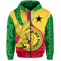 Custom Ghana Football Black Star and Golden Tawny Eagles Hoodie - Wonder Print Shop