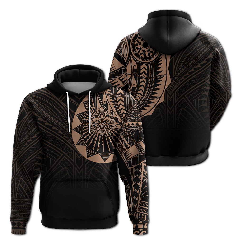Polynesian Full Sleeve Tattoo Hoodie Blush Color - Wonder Print Shop