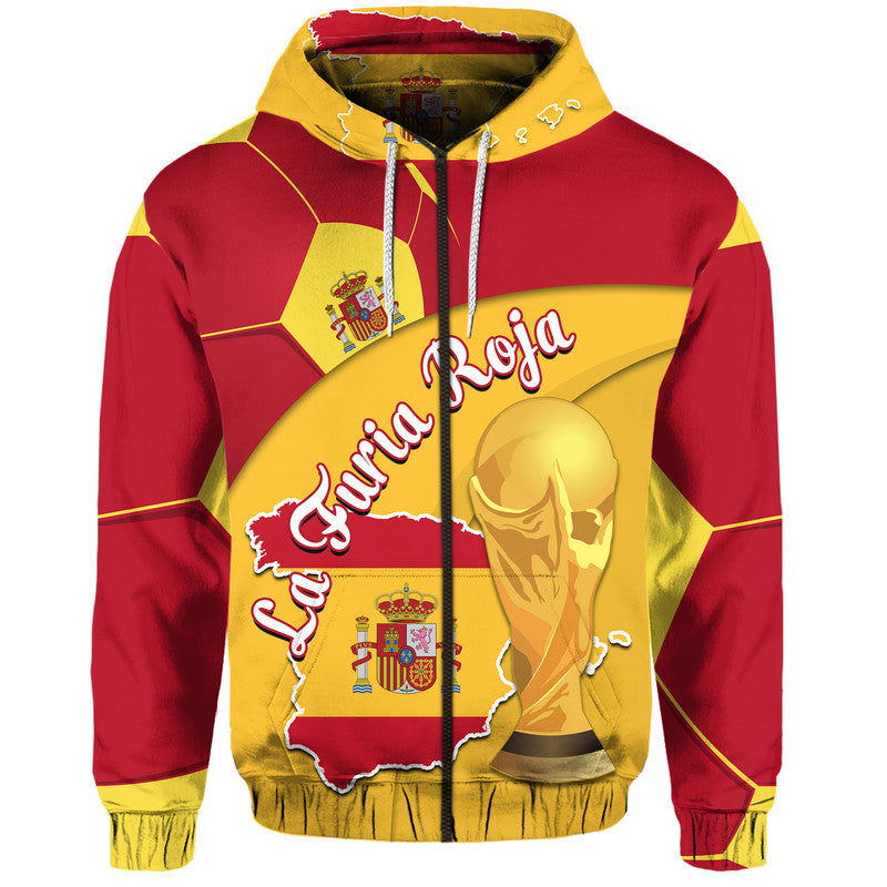 Spain Football Champions Hoodie Spain Flag With Soccer Ball - Wonder Print Shop