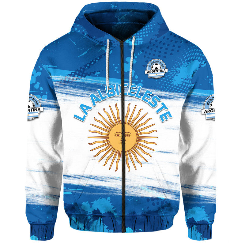 Argentina Sol de Mayo La Albiceleste Flag Style Hoodie Blue - Wonder Print Shop