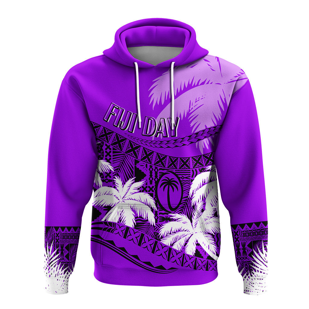 Custom Fiji Day Hoodie Flying Fijians Masi Kesa Style - Violet - Wonder Print Shop