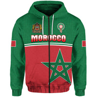 Morocco Football Geometric Halftone Pattern Zip Up And Pullover Hoodie - Wonder Print Shop
