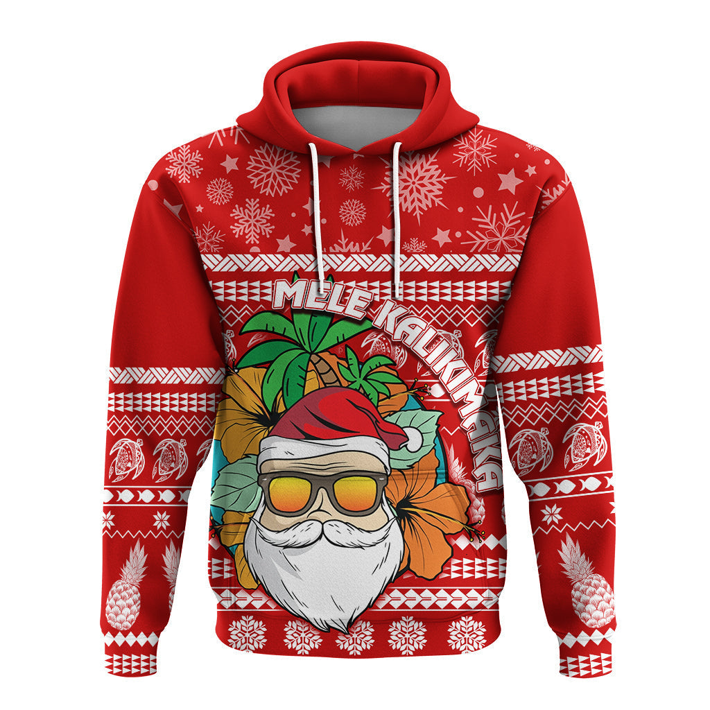 Hawaii Christmas Hoodie Mele Kalikimaka Tropical Santa - Wonder Print Shop