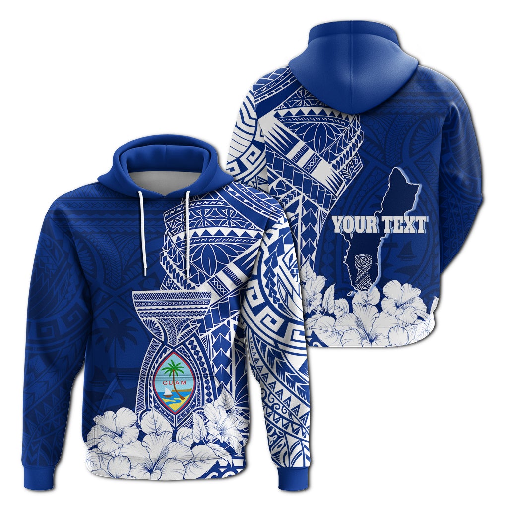 Custom Guam Tribal Latte Stone Hoodie Mix Hibiscus - Wonder Print Shop