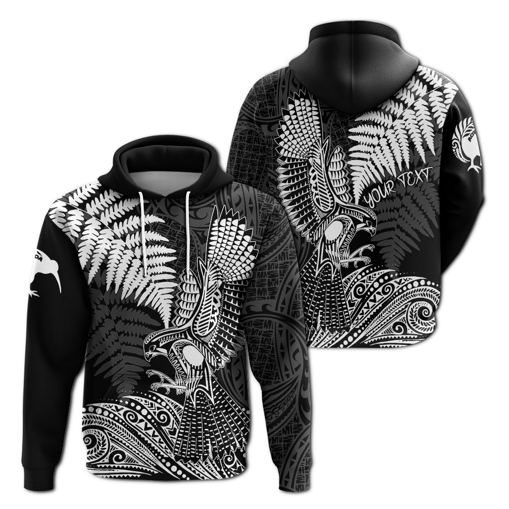 Custom Aotearoa Silver Fern Hoodie Flying Krearea - Wonder Print Shop