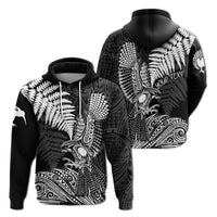 Custom Aotearoa Silver Fern Hoodie Flying Krearea - Wonder Print Shop