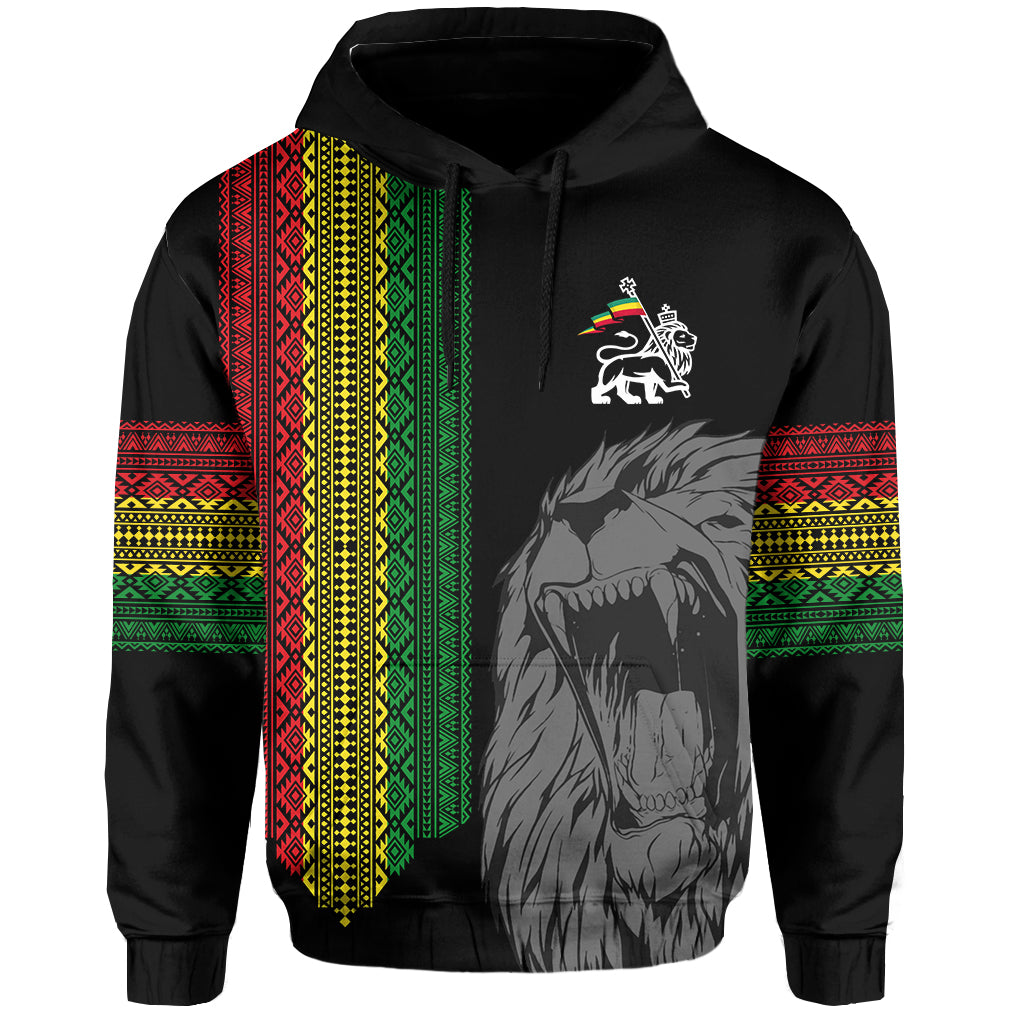 Ethiopia Patriot Day Hoodie Amharic Letters Roaring Lion - Wonder Print Shop