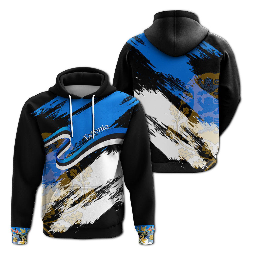 Estonia Grunge Design Hoodie Eesti Flag - Wonder Print Shop