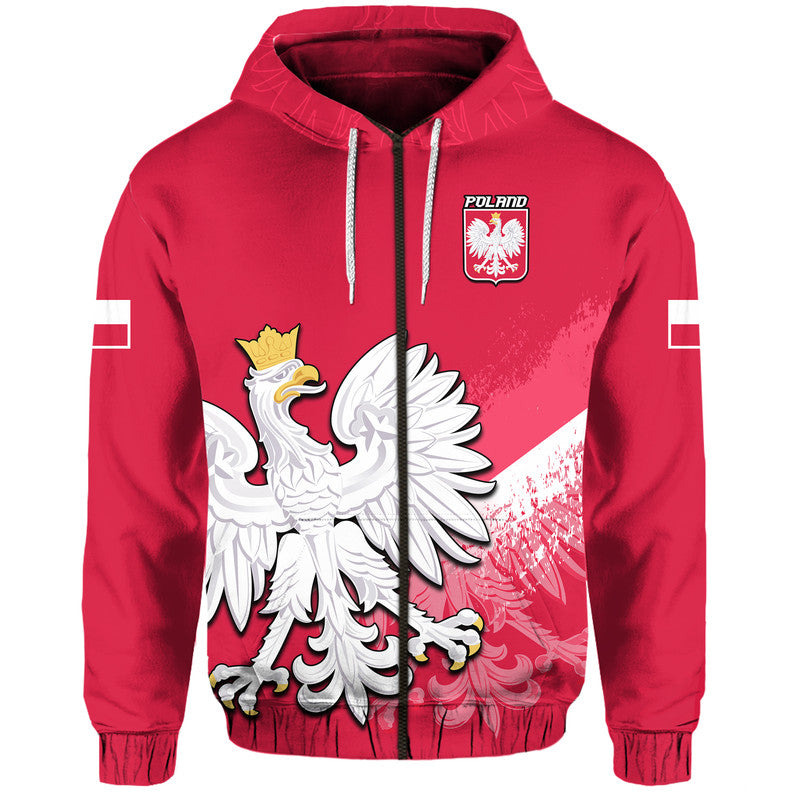 Custom Poland Football Coat of Arms No2 Hoodie - Wonder Print Shop