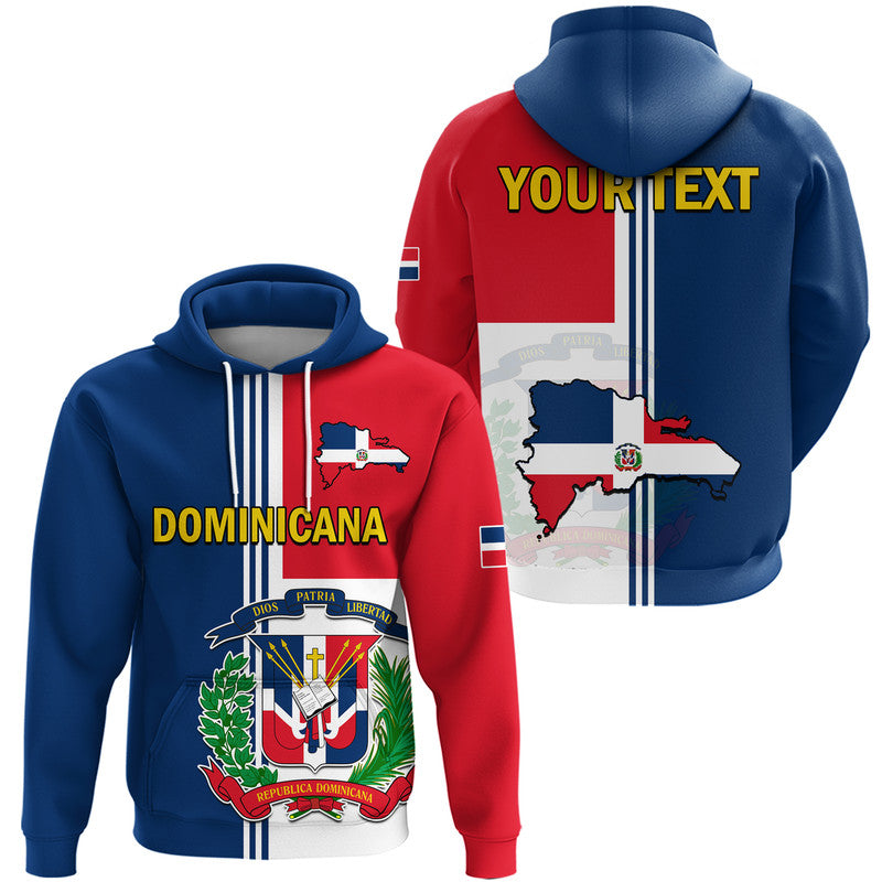 Custom Dominican Republic Hoodie Coat Of Arms And Flag Map - Wonder Print Shop
