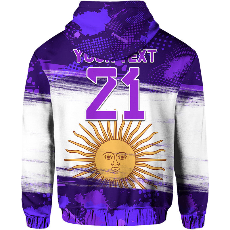Custom Argentina Sol de Mayo La Albiceleste Flag Style Hoodie Purple - Wonder Print Shop