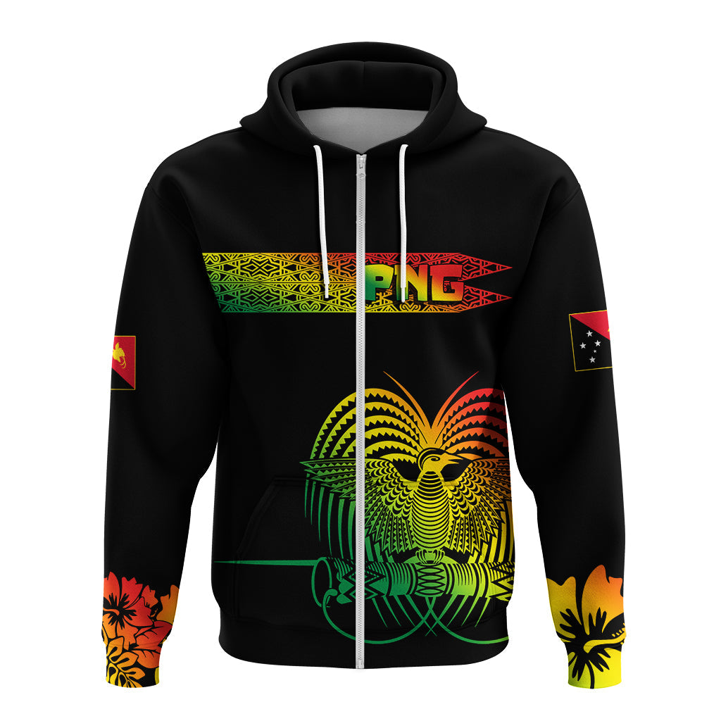 PNG Hibiscus Tribal Pattern Hoodie Motuan Reggae Color - Wonder Print Shop