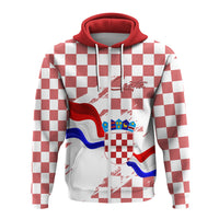 Croatia Hoodie Checkerboard Grunge Style - Wonder Print Shop