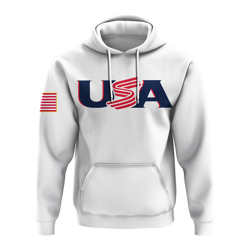 Custom Baseball 2023 USA Hoodie White Style LT6 - Wonder Print Shop